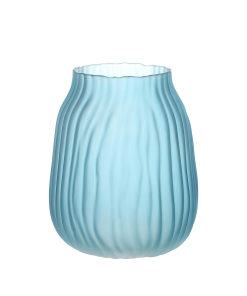 Ribbed Wide Vase (Blue)